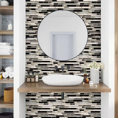 Livebor Peel and Stick Wallpaper Kitchen Backsplash Wallpaper 17.7inch x 118.1inch Tile Contact Paper Kitchen Wallpaper Peel and Stick Bathroom Wa...