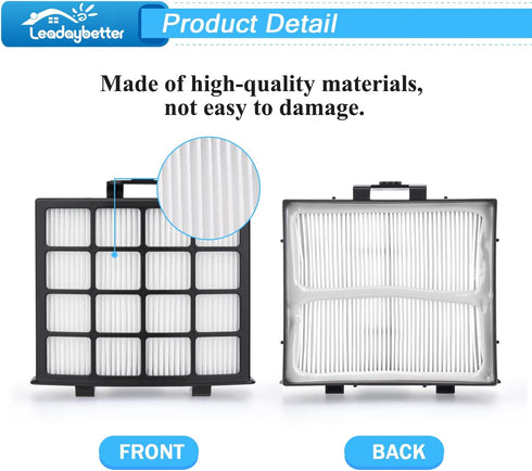 Leadaybetter AZ2002 Vacuum Filter Replacement for Shark Vertex DuoClean PowerFin Upright Vacuum AZ2000 AZ2000W AZ2002, 2 HEPA, 4 Foam and 4 Felt F...