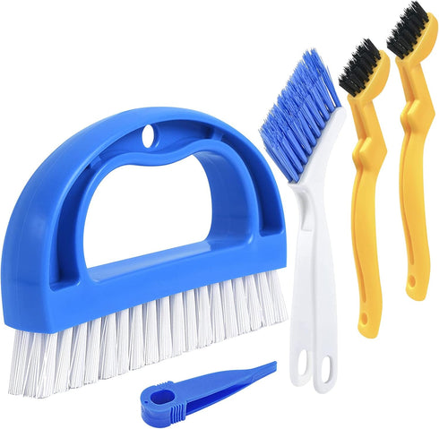 4 PCS Cleaning Brush Set for Household Use, Scrub Brushes for Cleaning Kitchen Sink Corner, Small Scrubbing Brush for Deep Clean...
