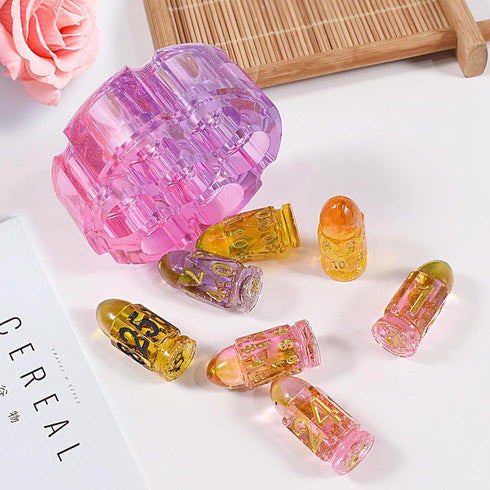 Bullet Dice Resin Molds Silicone Molds Set of 7 Dice Epoxy Resin Molds Dice Silicone Molds for Epoxy Resin for Role Playing Games DIY Dices Making...