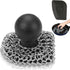 Cast Iron Scrubber with Pan Scraper, 316 Chainmail Scrubber, Upgraded Chain Mail Scrubber Sponge, Cast Iron Cleaner for Grill Pan Skillet Wok Carb...