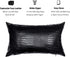 Black Crocodile Skin Faux Leather Pillow Cover - Sofa Cushion Case - Decorative Modern Throw Covers for Living Room & Bedroom - 12x20 Inches - Bla...
