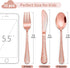 LIANYU 12-Piece Kids Copper Silverware Set, Stainless Steel Toddler Utensils, Hammered Metal Preschooler Flatware Cutlery Set, Children Tableware ...