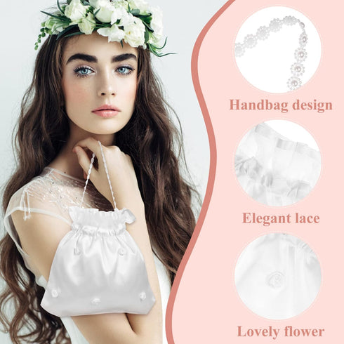BESTOYARD Wedding Bags Wedding Satin Bag Money Bag Bridal Showers Pouch Bag Women Handbag...