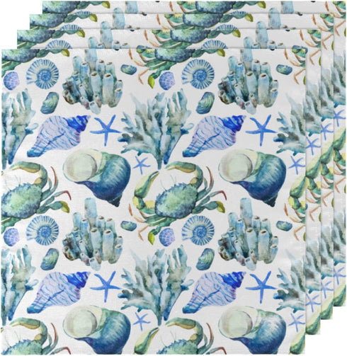 Cloth Napkins Set of 6 Ocean Animal 20x20 Inch Dinner Reusable Napkins Table Cloth Napkin Washable for Holiday Party Restaurant Banquet...