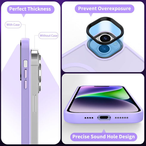 CACOE Magnetic Case for iPhone 13 & iPhone 14 6.1 inch-Compatible with MagSafe & Magnetic Car Phone Mount,Anti-Fingerprint TPU Thin Phone Cases Co...