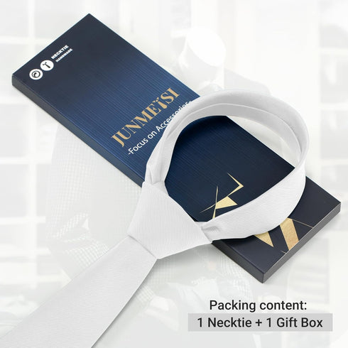 Black Ties For Men Solid Pure Color Tie 3.15" (8CM) Formal Necktie for Men in Gift Box...