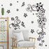 LiveGallery Removable Black Vinyl Flowers Wall Decals DIY Flower Vines and Butterfly Wall Stickers Decor Peel Stick Art Decoration for Teens Room ...