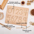 My First Learn to Write Wooden Number Tracing Board Preschool Handwriting Practice for Kids Age 3 4 5 Double-Sided Learning to Write ABC Education...