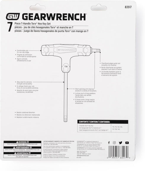 GEARWRENCH 7 Piece T-Handle Torx Key Set - 83517...