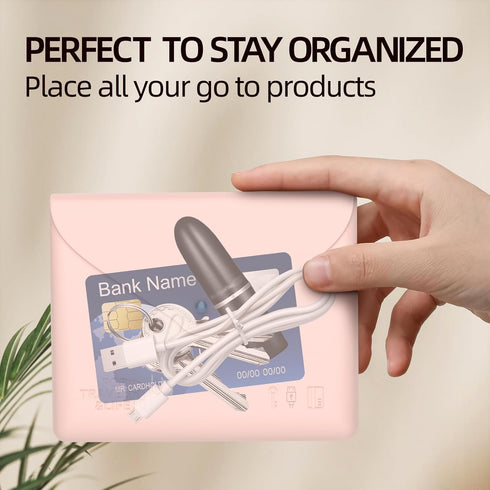 Silicone Headphone Organizer and Silicone Cable Ties, Data Cable Storage Case, Mini Storage Bag/Key Box/Coin Pouch/Small Makeup Bag, Organizer Bag...