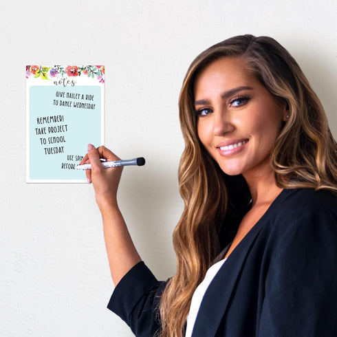 Dry Erase Whiteboard Vinyl Sticker Decal for Notes & Reminders by Glassboard Studio | Removable & Reusable | Magnetic Fine-Tip Marker Included (6 ...