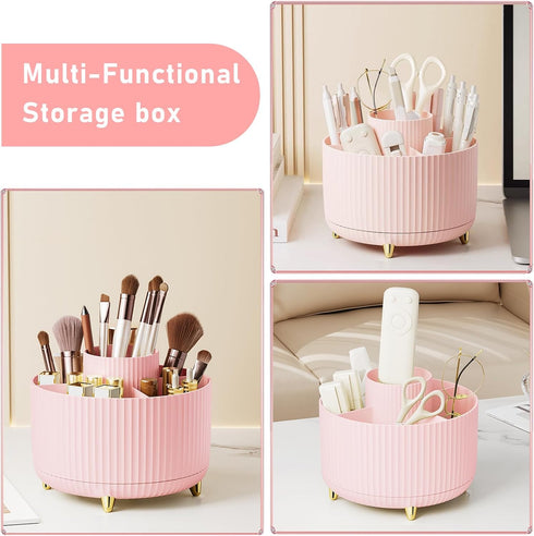 Makeup Brush Holder Organizer,360° Rotating Makeup Brush Organizer,5 Slot Make up Brushes Cup,Makeup Organizers for Cosmetics, Art Supply, Bathroo...