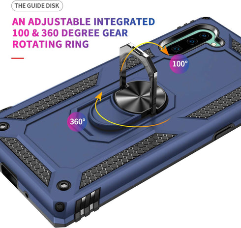 for Samsung Galaxy Note 10 Case, Note10 Case with HD Screen Protectors, Military-Grade Metal Ring Holder Kickstand 15ft Drop Tested Shockproof Cov...