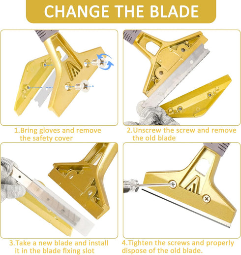 Razor Blade Scraper, 4 In Floor Scraper Tool with 30PCS Extra Metal Blades, Paint Scraper Ideal for Cleaning Stove Top, Windows, Glass, Tiles, Wal...
