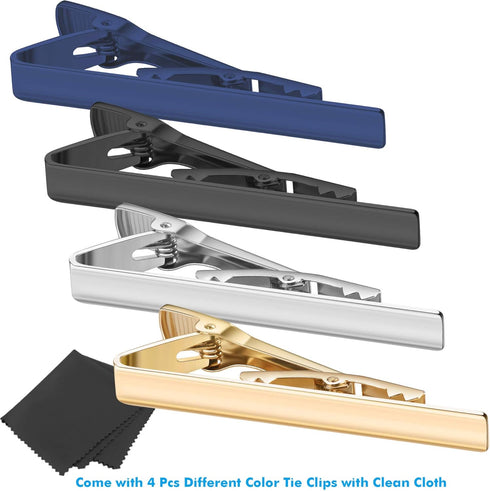 Selizo 4Pcs Tie Clip Tie Bar Tie Clips For Men...