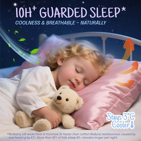 OLESILK 100% Mulberry Silk Toddler Pillowcase for Hair and Skin, Both Sides 19 Momme Pure Natural Silk Travel Pillow Cases with Hidden Zipper, 13"...