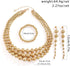 YBMYCM Gold Beaded Jewelry Set Chunky Multi Strands Choker Necklace Bracelet Earrings Set for Women...