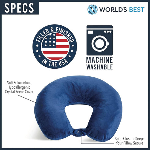 Wolf Essentials Adult Cozy Soft Microfiber Neck Pillow for Travel – Compact, Machine Washable - Perfect for Airplane, Car, or Home Use - Filled an...