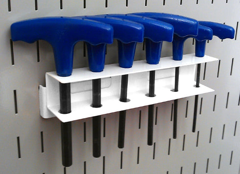 Wall Control Pegboard Screwdriver Holder Bracket Slotted Metal Pegboard Accessory Pegboard and Slotted Tool Board – White...