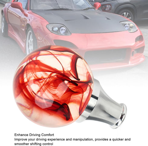 Universal Fit Gear Shift Knob with 3 Adapters - Enhance Driving Comfort for Manual Automatic Vehicles (Red)...