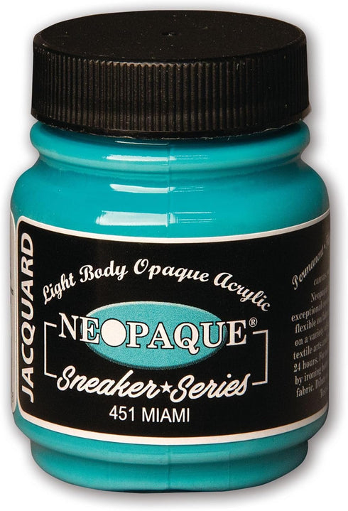 Jacquard Sneaker Series Neopaque Paint, Highly Pigmented, Flexible and Soft, For Use on a Variety of Surfaces, 2.25 Ounces, Miami...