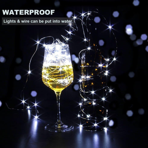 CYLAPEX 6 Pack Cool White Fairy String Lights Battery Operated Fairy Lights Firefly Lights LED Starry String Lights 3.3ft 20 LEDs Silvery Copper W...