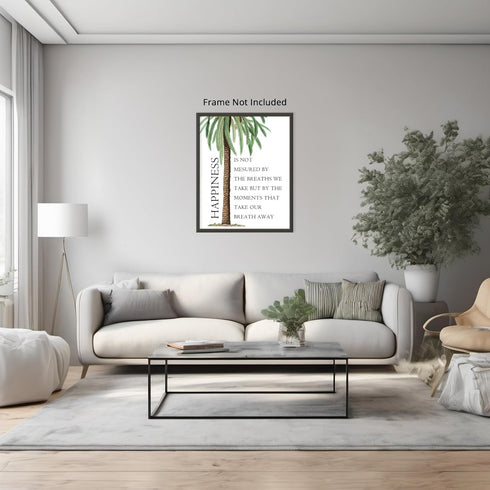 Posterizer 1 pcs-Happiness, positive quote-Motivational & Inspirational Art-Gift for Couples boyfriend girlfriend Husband Wife-Living Room Bedroom...