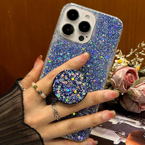 Case for iPhone 15 Pro Max Case Glitter Bling for Women Girls Sparkle Cover, with Ring Stand Holder Protective Case 6.7 inch (Pink)...