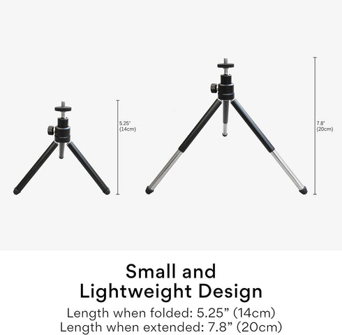 MEE audio Lightweight Mini Tripod for Webcams and Small Cameras for Video Conference; Flexible, Portable, Compact Web Cam Desk Tabletop Travel Mou...