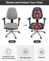 Colorful Floral Mexican Pattern Office Chair Cover Stretchable Computer Chair Seat Cover Backrest Slipcovers, Mexico Ethnic Black Abstract Art Str...