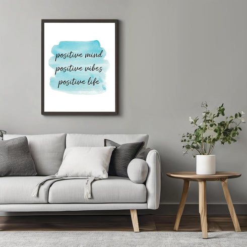 Posterizer 1 pcs-positive saying positive mind vibes life-Motivational & Inspirational Art-Inspirational Women's Art-Gift for Men Women Entreprene...