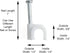 THE CIMPLE CO - Single Coaxial Cable Clips, Cat6, Electrical Wire Cable Clip, 1/4 in (6 mm) Nail Clip and Fastener, White (50 Pieces per Bag)...