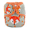 One Size Cloth Diaper Cover Snap with Double Gusset (Dots Fox)...