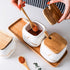 Marble Ceramics Sugar Bowl Ceramic Seasoning Box Ceramic Spice Jars Porcelain Condiment Pots with Lid and Spoon (White)...