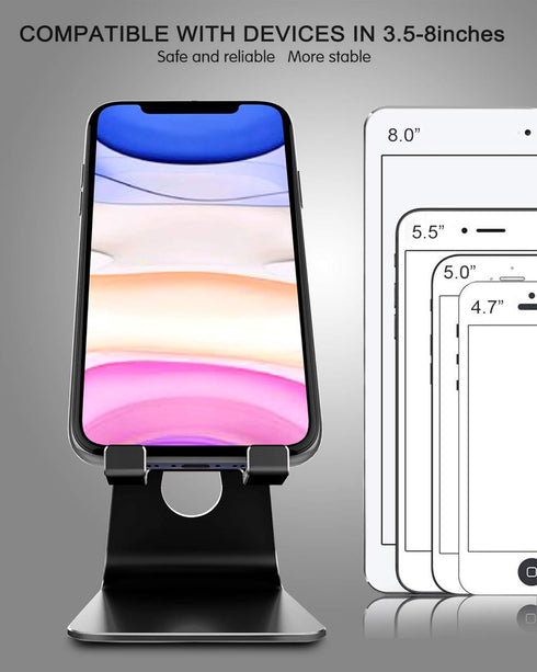 CreaDream Adjustable Cell Phone Stand, Phone Stand, Cradle, Dock, Holder, Aluminum Desktop Stand Compatible with Phone Xs Max Xr 8 7 6 6s Plus SE ...