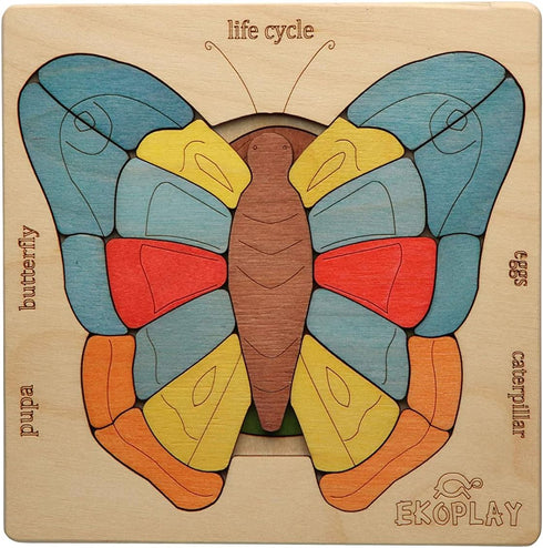 LIFE CYCLE of A BUTTERFLY | 31 Piece Wooden Multilayered Jigsaw Puzzles for Kids | Educational Toy and Gift for Boys & Girls 3 Years and above...