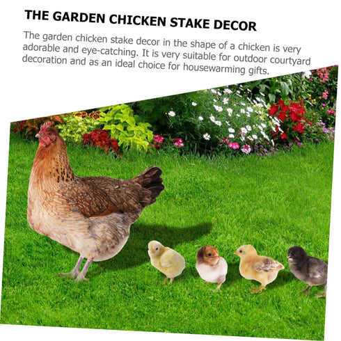 1 Set Hen Chick Ground Plug Yard Decor Yard Sign Simulation Chicken Insert Acrylic Chicken Stake Garden Chicken Decoration Courtyard Insert Garden...