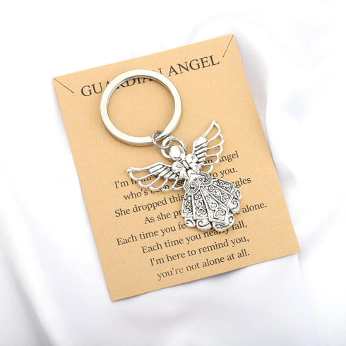 BNQL Guardian Angel Keychains 4 PCS Angel Charm Keychain Key Ring Guardian Angel Gifts...