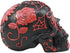 Ebros Day of The Dead Spider Web Floral Red Rose Skull Figurine DOD Floral Black Sugar Skull Statue 5" L...