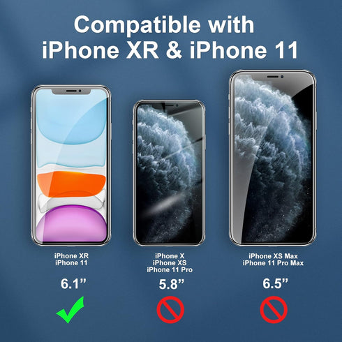 JETech Shatterproof Screen Protector for iPhone 11/iPhone XR 6.1-Inch, Full Coverage Military Grade Diamond Hard Tempered Glass Film with Easy Ins...