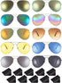 10 Pieces Classic Mirrored Flat Lens Sunglasses Lens Metal Frame Sunglasses for Men Women...