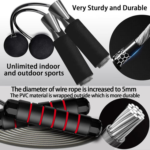 Jump Rope, Exercise Jumprope for Men Women and Kids Workout,Rapid Speed Jumping Rope for Cardio and Endurance Training,for Home Aerobic Exercise E...