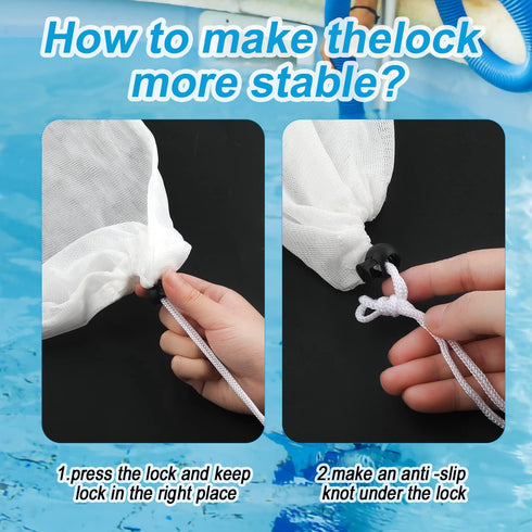 8pcs Pool Vacuum Filter Bag, 12.2x9inch Fine Mesh Bag Reusable Fine Sewing Mesh Filter Bags Aquarium Swimming Pool Vacuum Bag Replacement for Pool...