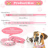 2 Pieces PU Leather Dog Collar Pink Rhinestone Pet Collar Flower Pattern Studded Dog Collar Adjustable Bling Puppy Collar PU Leather Crystal Pet C...
