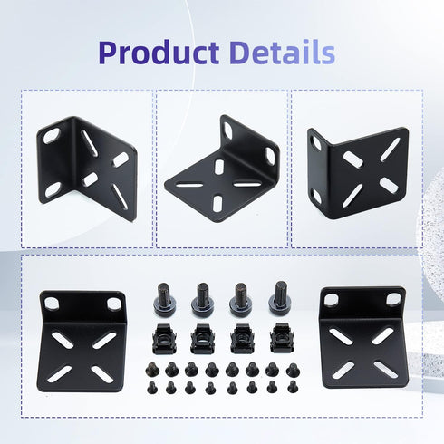 Rack Mount Kit Universal 1U Rack Ears with Adjustable Holes Distance, Compatible for Most Cisco, NETGEAR,Dell, D-Link, Linksys, TRENDnet and Buffa...