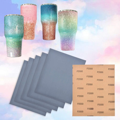 YAROMO 12 Pieces Epoxy Sanding Papers, Waterproof Epoxy Polishing Papers Superfine Epoxy Refinishing Papers for Making Glitter Tumbler Cups, Craft...