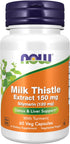 NOW Supplements, Silymarin Milk Thistle Extract 150 mg with Turmeric, Supports Liver Function*, 60 Veg Capsules...