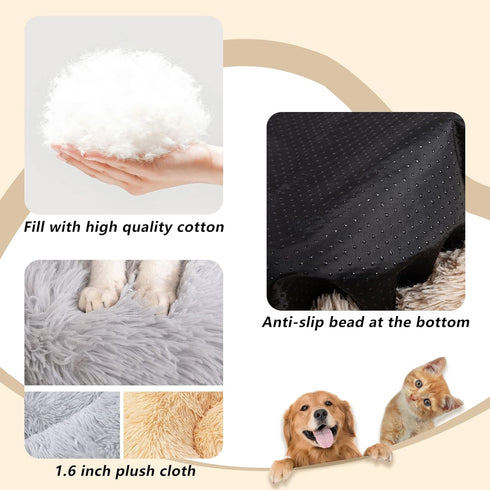 Calming Dog Bed Cat Bed-Machine WashableHigh Bolster, Multiple Sizes S-XXL...