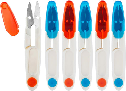 Thread Snips for Sewing - Plastic Sewing Scissors Small - Crochet Scissors/Nippers with Plastic Handle - U Shape Yarn & Thread Cutter, Clipper for...